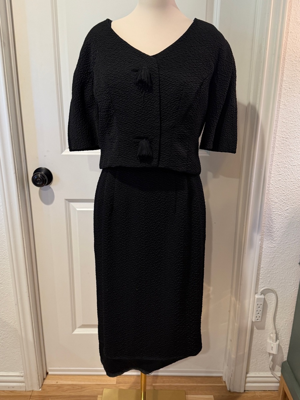 Vintage 60’s Neiman Marcus Black Dress and Jacket Set